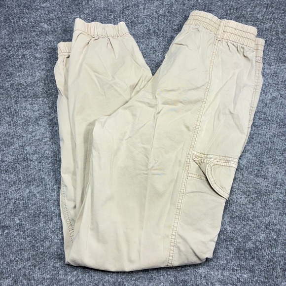 GARAGE Women's Cargo Jogger Pants Petite Small Beige Elastic Waist Drawstring - Picture 8 of 12